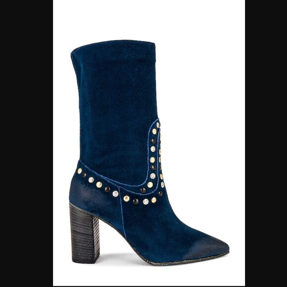 New Free People Studded Dakota Heel Boots Size 8 MSRP: $279 SUEDE